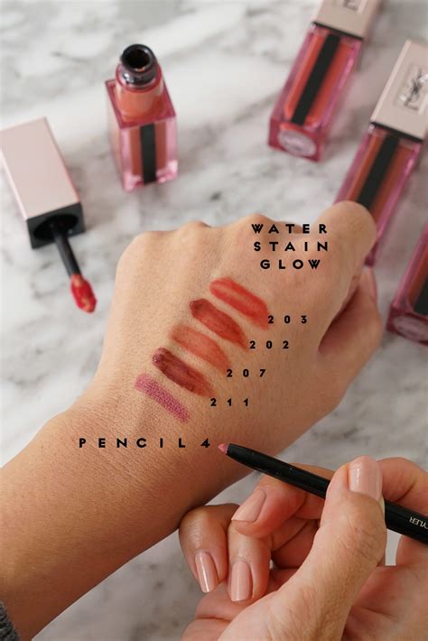 ysl water stain swatches temptalia|ysl lip stain.